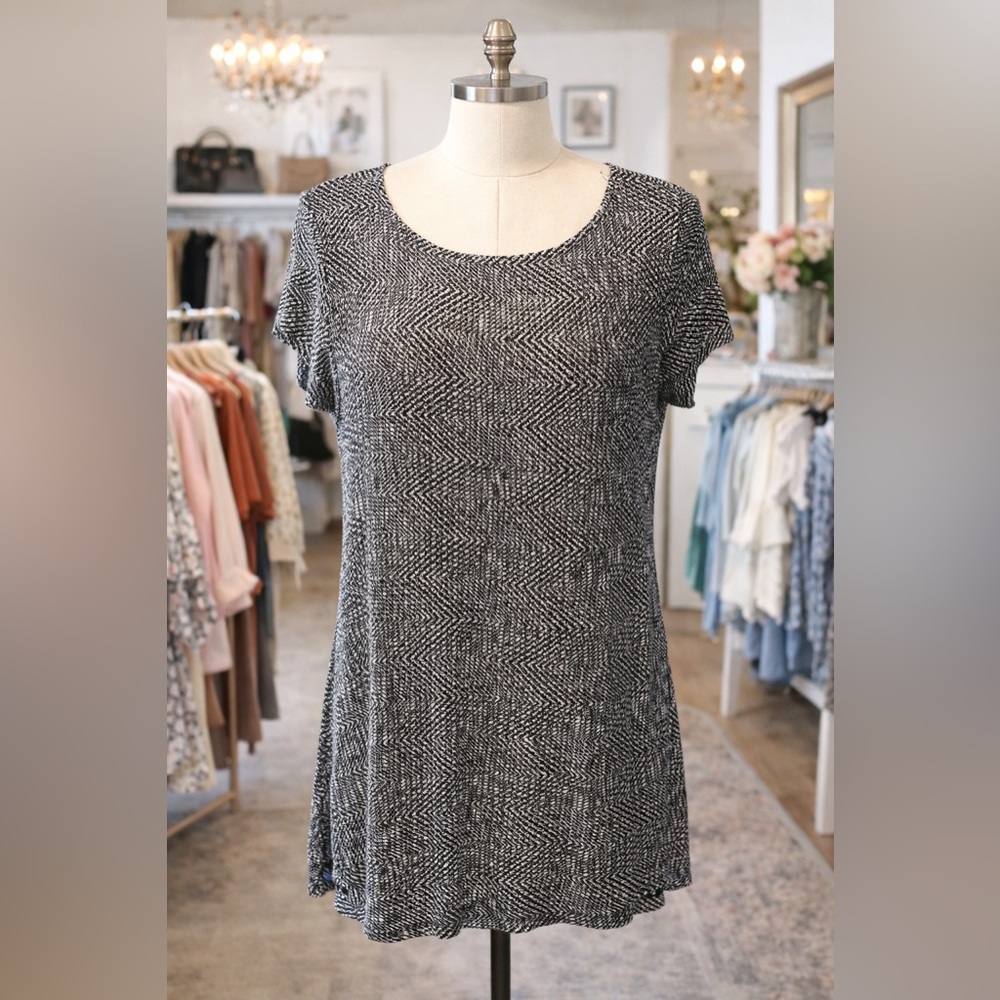GRACE ELEMENTS Hi-Lo Sharkbite Stretch Knit Tunic Top